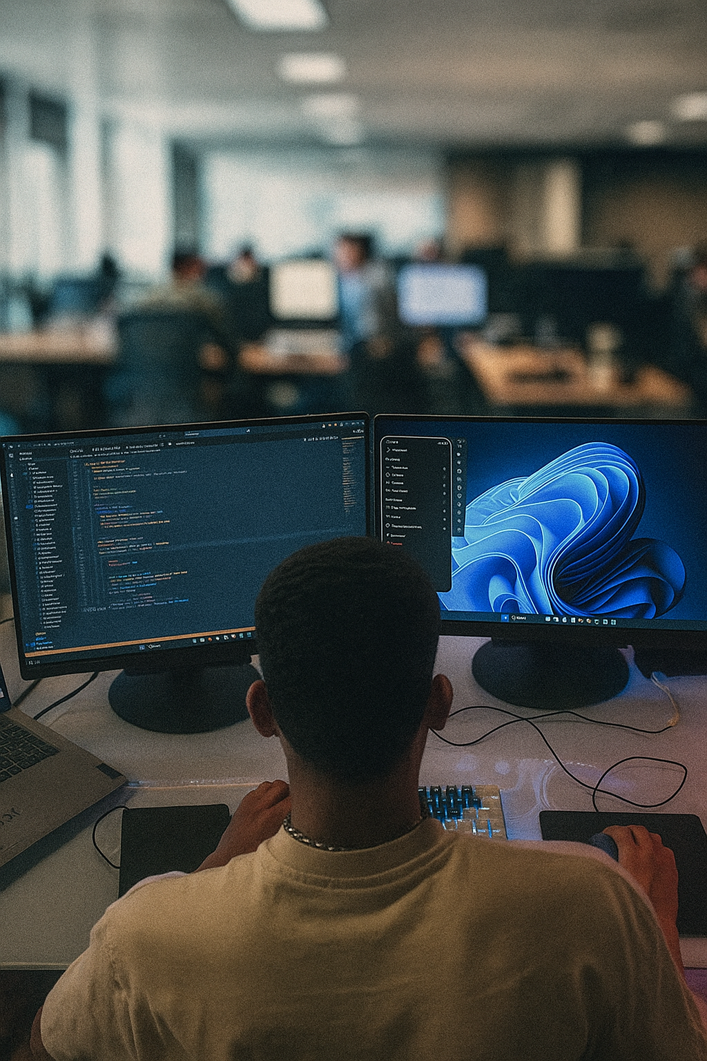 Gründer von VeratekSoft an seinem Arbeitsplatz